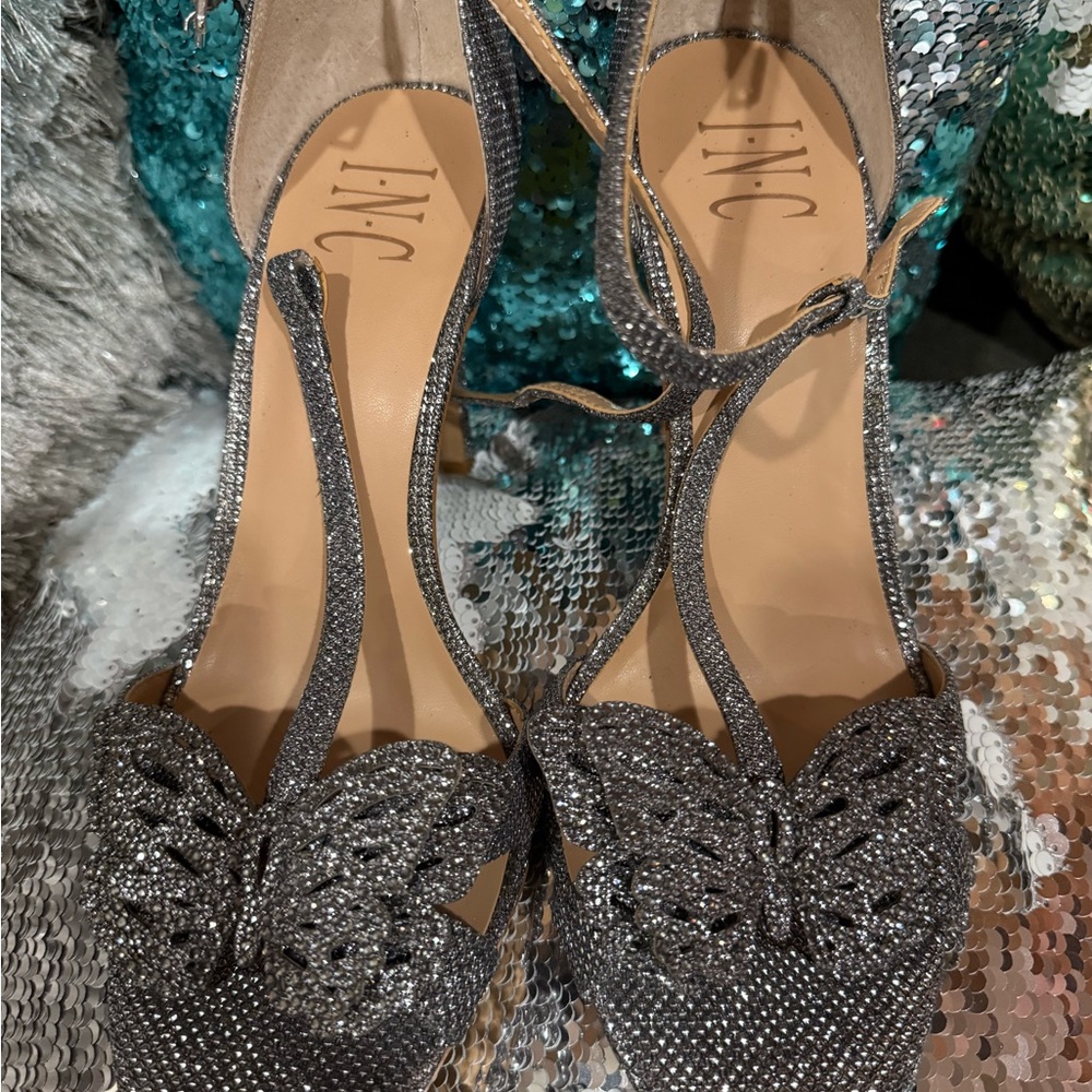 INC International Concepts Glittery Black Heels
